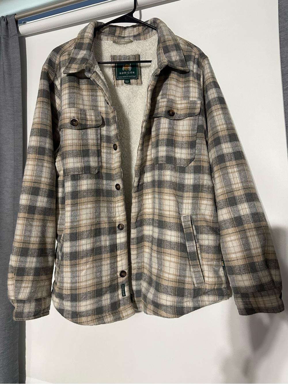 Horizon Plaid Sherpa-Lined Jacket size Large